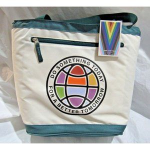 Canvas Cooler Tote "Do Something Today For a Better Tomorrow" 11.25"x7"x12"